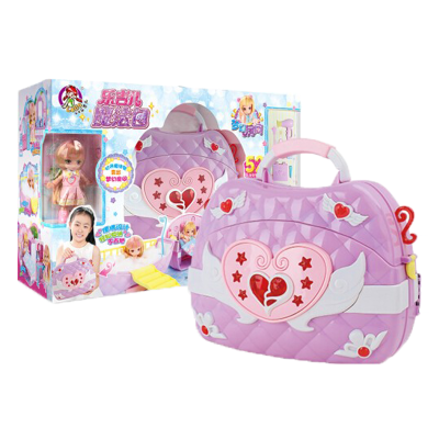 女孩玩具-乐吉儿娃娃魔法包包儿童芭比娃娃套装大礼盒洋娃娃别墅城堡房子过家家玩具A039魔法包房间-