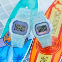 卡西欧/CASIO官方旗舰店正品限定数显经典时尚小方块运动防水非机械小方表电子石英表 情侣对表腕表LOV&SLV系列