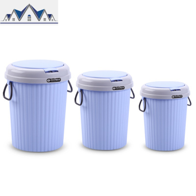 创意家用弹盖垃圾桶厕所卫生间客厅厨房卧室欧式有盖大号带盖简约 三维工匠