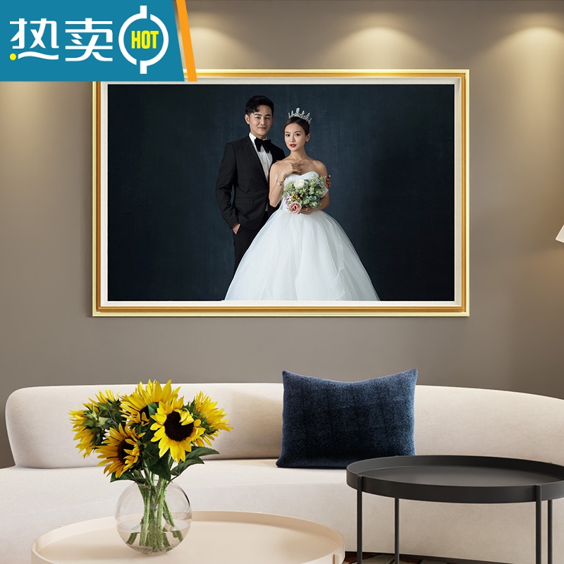 敬平定制婚纱照相框放大挂墙洗照片加全家福相片打印主结婚照挂画制作
