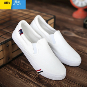 聚范2024夏季新款帆布潮鞋老北京潮流男鞋一脚蹬懒人布鞋休闲百搭板鞋