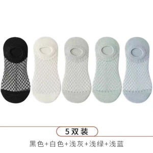 袜子女蕾丝袜浅口网红水晶短袜浅口ins潮春夏季薄款春秋网纱