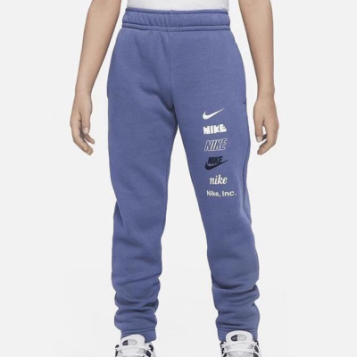 耐克Nike儿童字母印花加绒保暖运动休闲收口长裤DX5160-010-491 D