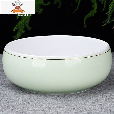 茶洗大号特大笔洗水盂水洗茶碗陶瓷功夫茶具配件茶道零配家用茶盘 茶洗大号-翡翠绿-金线 敬平
