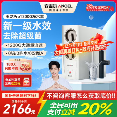 安吉尔净水器家用直饮厨房自来水过滤饮水机玉龙Pro1200G