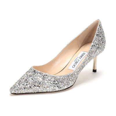 JIMMYCHOO周仰杰女士闪光面料高跟鞋ROMY60CGF194