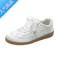 SUNTEK西班牙小众绸缎小白鞋女2023新款德训鞋平底休闲运动单鞋帆布板鞋