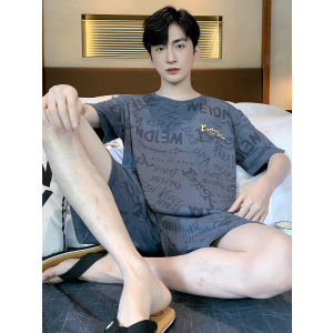睡衣男款夏季纯棉薄款短袖短裤套装男士卡通休闲大码可外穿家居服