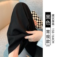 粉色灯芯绒阔腿裤子女春秋新款窄版直筒垂感小个子加绒休闲裤_372