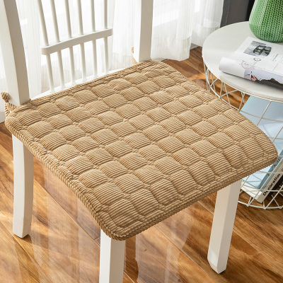 椅子坐垫四季通用薄款餐椅垫屁股垫子板凳座椅垫椅子垫灯芯绒-咖啡40X40cm适合餐椅垫