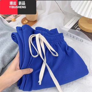 YIBUSHENG女季新款宽松高腰薄款直筒长裤ins休闲裤冰丝裤