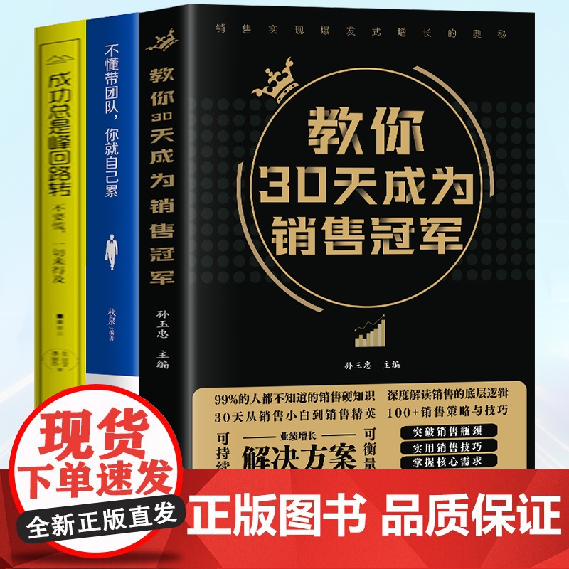 全3册不懂带团对你就自己累+成功总是峰回路转-不要慌,一切来得及+30天成为销售冠军