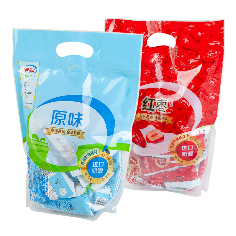 伊利红枣酸奶袋装风味发酵乳100g早餐奶10袋 伊利红枣大包酸奶100g*10