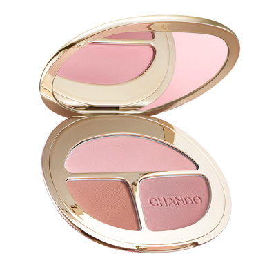 自然堂三色腮红盘红妆效温柔提亮自然细腻豆沙粉8.5g