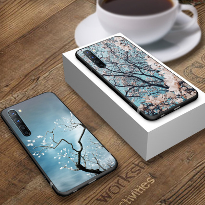opporeno3手机壳古风浮中国风reno3pro山水画轻薄硅胶磨砂reno3全包防