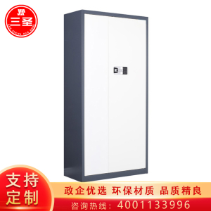 三圣 办公家具保密柜密码柜保险柜档案文件柜储物柜国保锁通门灰白套色保密柜带抽 通门柜国保锁带抽