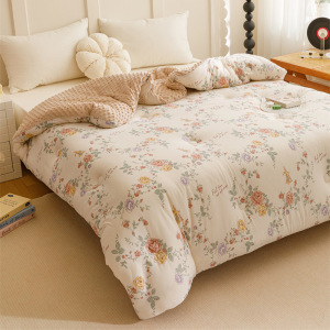 A类母婴级针织棉豆豆被春秋被芯家用双人加厚保暖大豆纤维冬被子