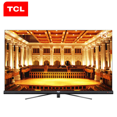 TCL 官方旗舰 43C6 (43英寸)吋 人工智能 哈曼卡顿 全面屏平面电视新款上市 黑色