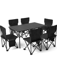 芙瑞塔露营桌椅长桌+六椅90*55*50cm套