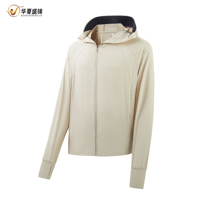 华夏盛锦50+原纱薄款宽松透气冰感降温户外运动防晒服/HXSJ-YM005件