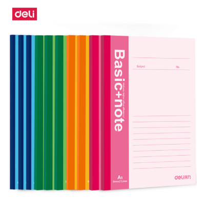 得力(deli)笔记本子加厚软面抄本子笔记本学生日记本记事本笔记本子简约小清新文具练习本1本装7652/A5/50页/