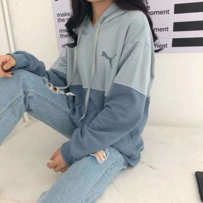 广赫代购宽松慵懒风帽衫潮牌冰淇淋卫衣连帽款拼接撞色印花情侣外套男女潮夹克