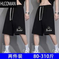 HLCOMAN男士休闲短裤潮牌青少年百搭夏季宽松潮流加肥大码运动直筒五分裤