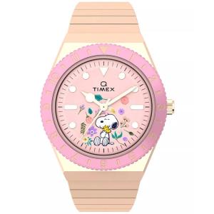 Timex 女士石英玫瑰金不锈钢防水多功能时尚手表 Rose_Gold-tone