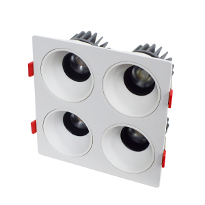 LED射灯 防眩光 嵌入式 白架+白杯-四头15W*4白光