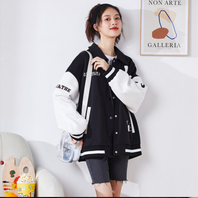 [1折价69.9元,叠加优惠券]春秋外套女韩版宽松上衣别致小众ins拼色棒球服潮