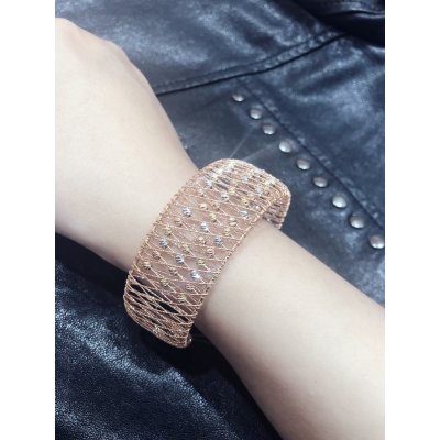 重工18k彩金拔丝工艺手镯15.91克