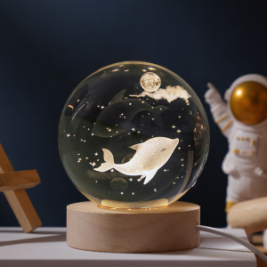 发光太阳系水晶球桌面小夜灯摆件星空玻璃球装饰品生日礼物女毕业