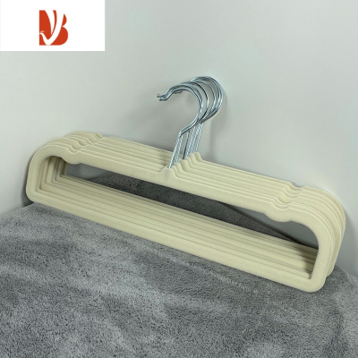 三维工匠新款全新植绒裤架多长方形收纳整理师家用衣柜省空间衣架