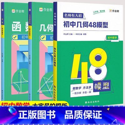 初中数学 函数+几何辅助线+48模型 初中通用 [正版]新版初中几何48模型数学题解中考辅助线函数中考热搜题初中几何辅助