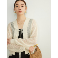 新中式 时尚镂空针织开衫25新款外搭披肩女装国风外套早春款上衣