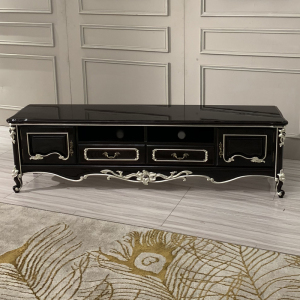 欧式电视柜后现代实木储物柜轻奢小户型客厅地柜轻奢风格矮柜 电视柜整装