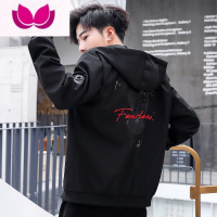 七斓连帽夹克男士2023新款冬装上衣韩版潮流宽松帅气棒球服外套