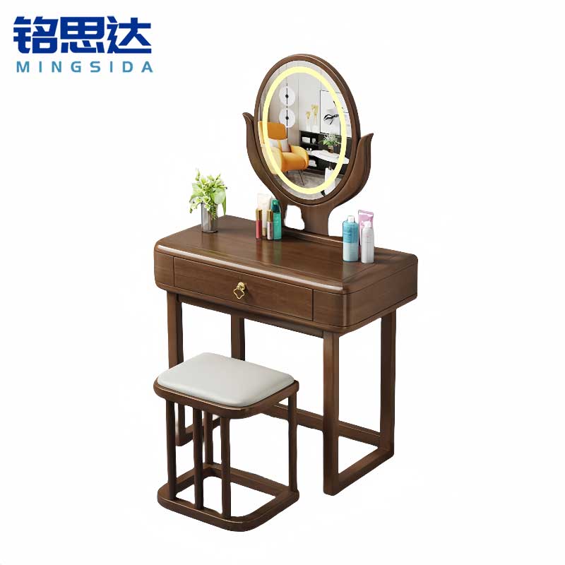 铭思达实木梳妆台80cm套