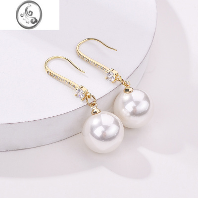 JiMi气质珍珠耳环2022年新款潮夏季小众轻奢耳饰女银银耳钩高级感百搭