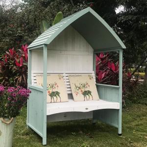 森美人凉亭长椅子户外实木庭院花园别墅欧美式遮阳简易双人休闲阳台农庄 乡村绿