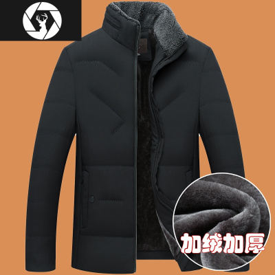 HongZun爸爸秋冬装外套装加绒加厚中年男棉服中老年人棉衣服老人棉袄爷爷其他套装
