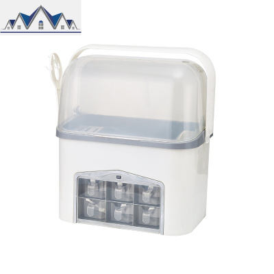 厨房置物架调味料收纳盒调料架调味品刀架油盐酱醋收纳架带防尘盖 三维工匠