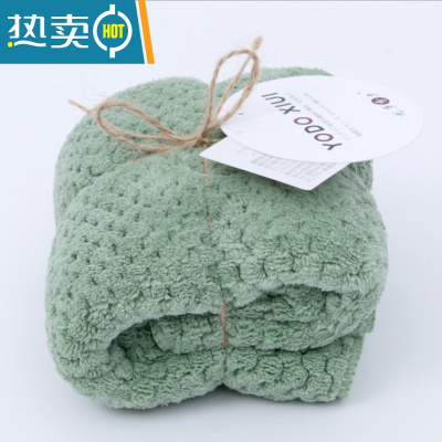 敬平毛巾吸水擦头发速干发巾 家用浴巾男女洗脸美容院 墨绿色 菠萝格毛巾 34x75cm