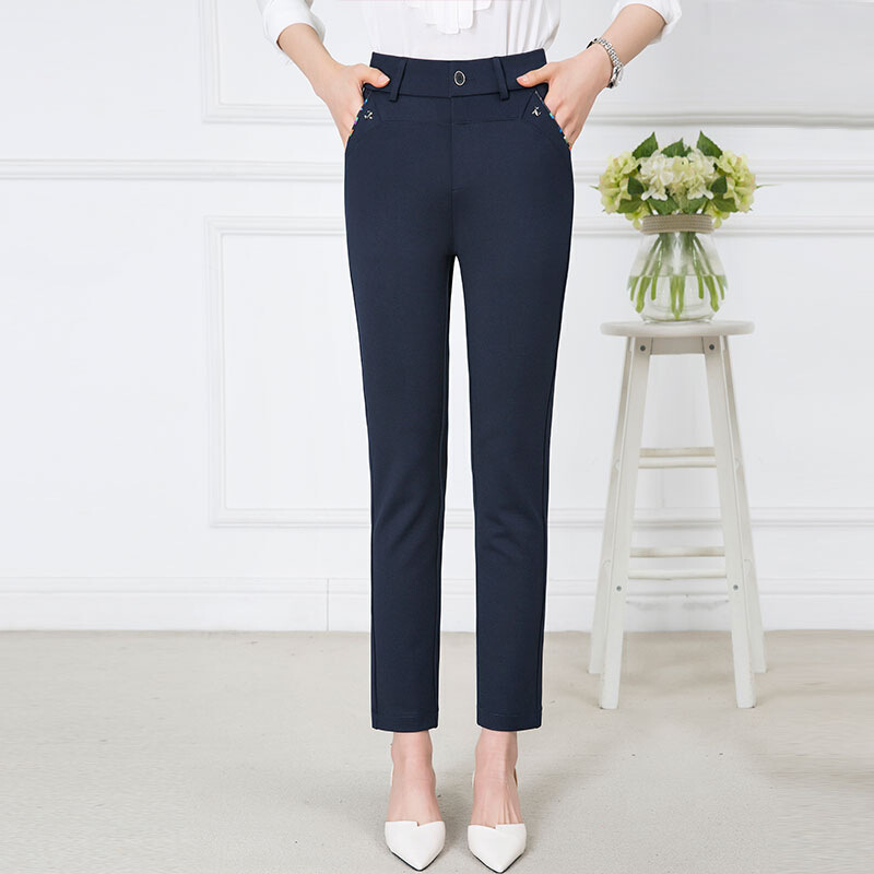 迪鲁奥(diluao)新款女装中年女裤高腰裤子2021新款秋显瘦休闲妈妈女士