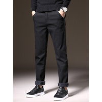 裤子男加绒品质舒适柔软休闲裤商务百搭弹力直筒裤裤男士