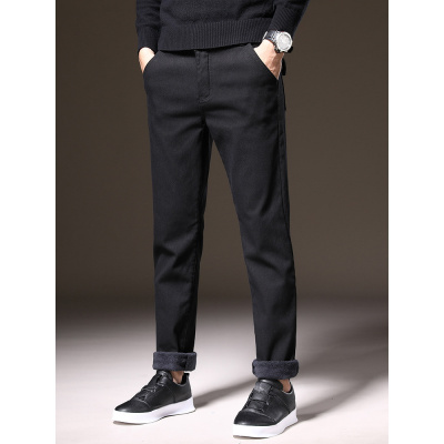 裤子男加绒品质舒适柔软休闲裤商务百搭弹力直筒裤裤男士