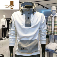 YANXU网红半高领卫衣男韩版潮流男士上衣服潮牌休闲欧美痞帅外套