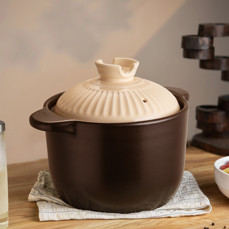 爱仕达(ASD)天然陶瓷砂锅汤锅炖锅3.8L沙锅陶瓷煲中药煎锅RXC38K7TG-W