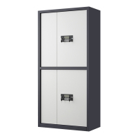 鑫升顺指纹电子保密柜钢制密码文件柜档案柜办公柜矮柜保密资料柜通双节灰白色:电子密码锁