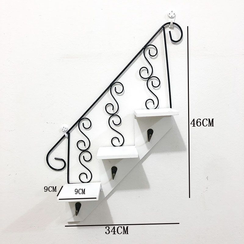 壁饰咖啡馆服装店铺墙面装饰壁挂隔板 三维工匠 绿色铁艺楼梯(绿色)